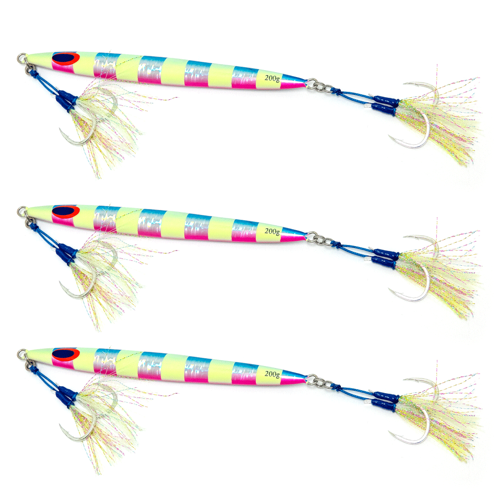 Slow Pitch Jig Long 200gr. 3-pack