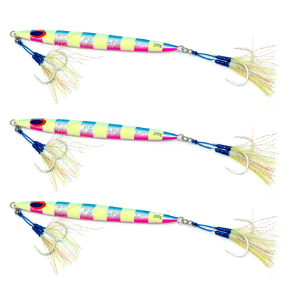 Slow Pitch Jig LONG 200gr. 3-pack