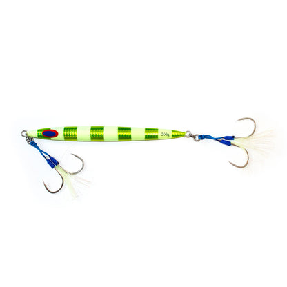 Slow Pitch Jig LONG 200gr. Green 3-pack – Florida Sport Fishing Gear